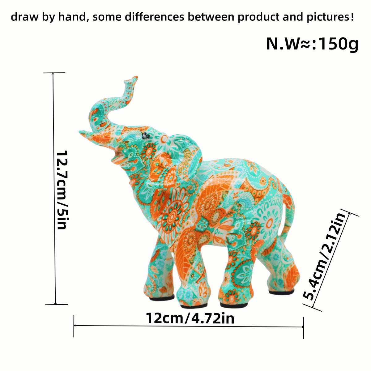 Colorful Elephants Figurine Acalora