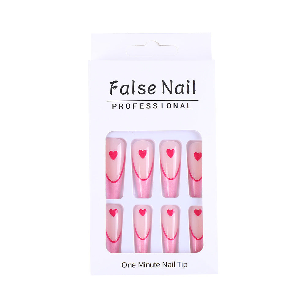 Artificial nails with romantic heart design Acalora
