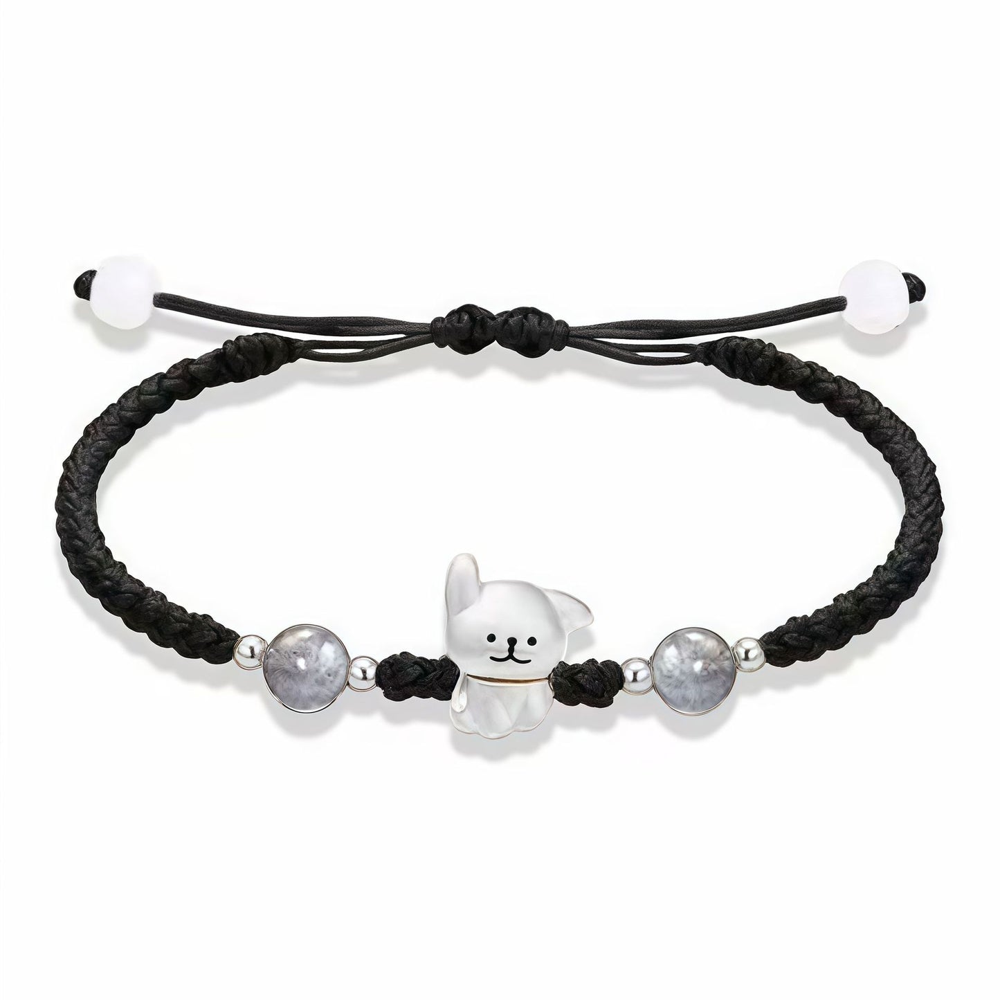 Playful Dog Charm Beaded Bracelet Acalora