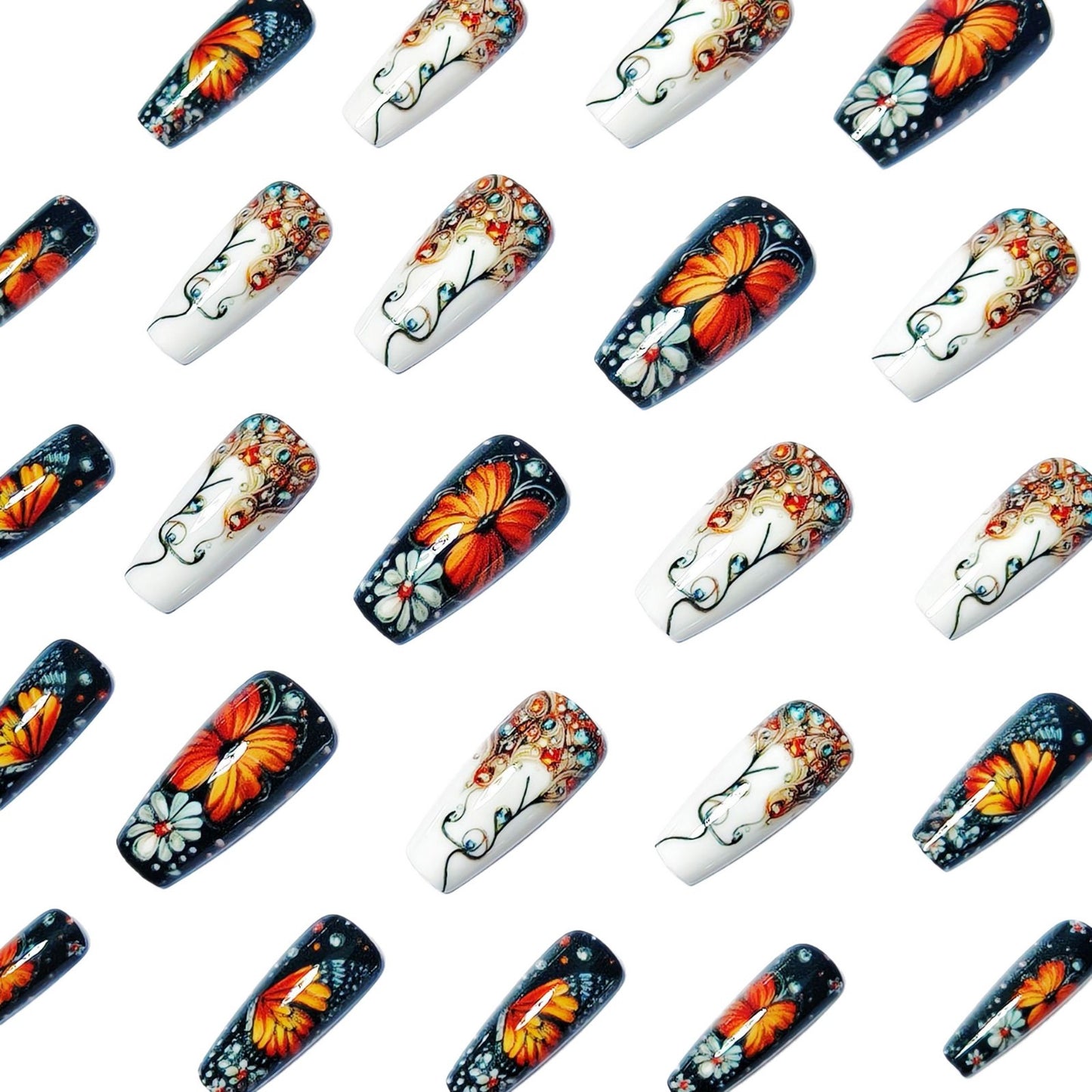 Intricate Butterfly Design Nail Art Acalora