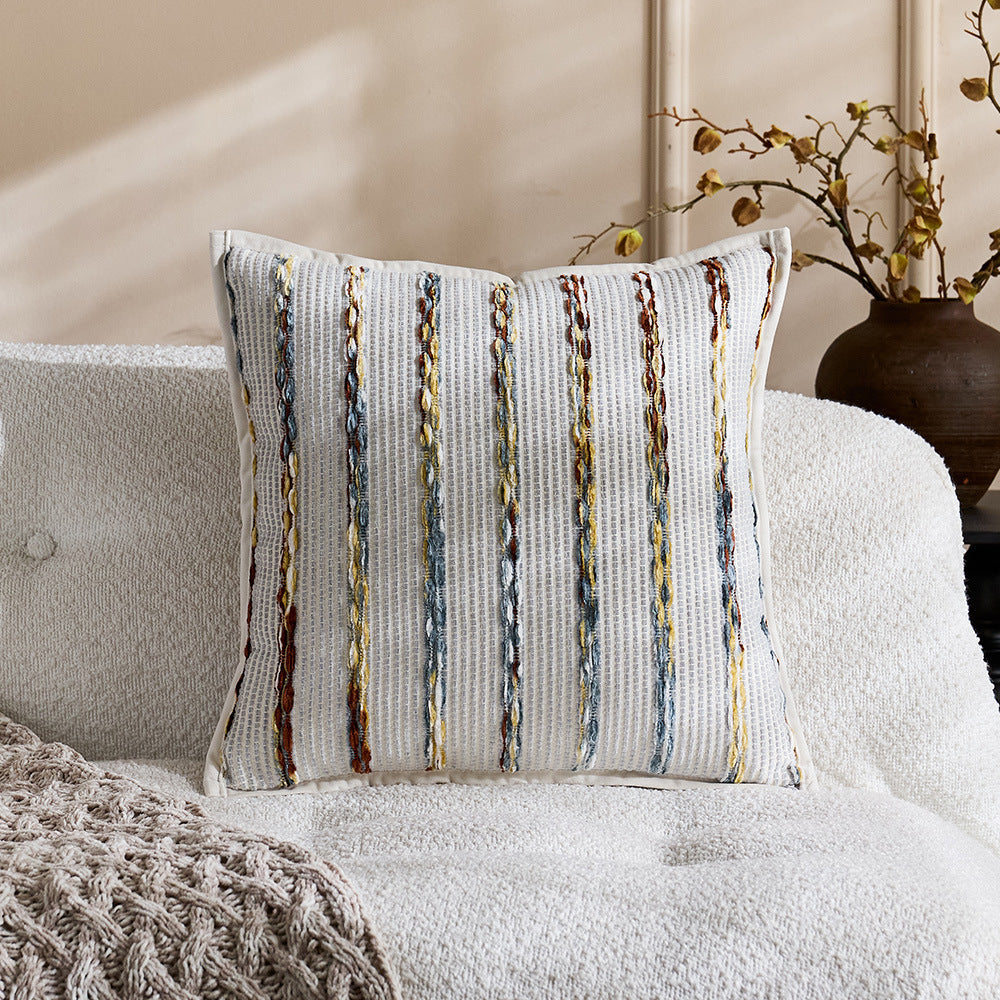 Decorative Handwoven Striped Throw Pillow