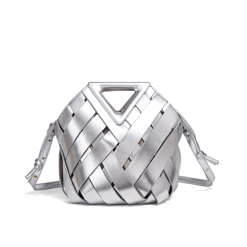 Handcrafted Woven Leather Shoulder Bag Acalora