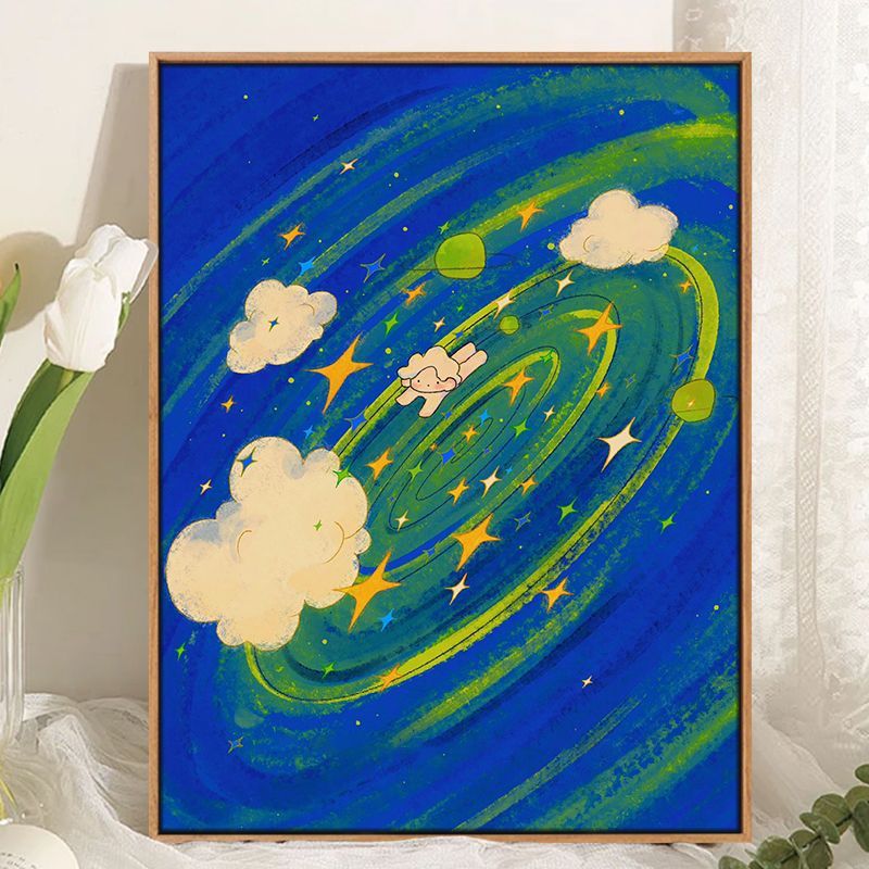 Whimsical Cosmic Landscape Canvas Art