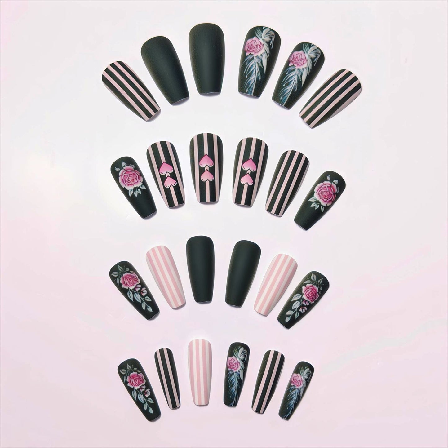 Romantic Floral Design Nail Art Acalora