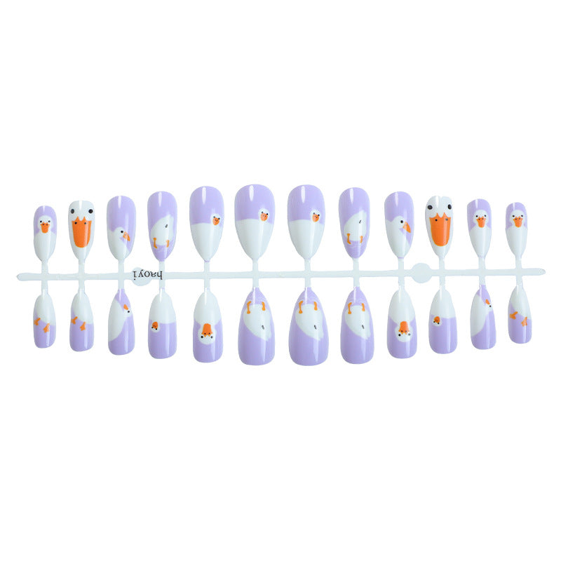 Artistic Cartoon-Themed Press-On Nail Art Set Acalora