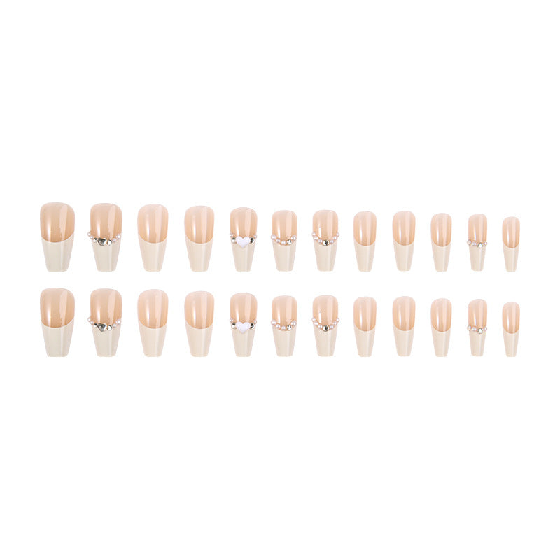 Artificial nail set with elegant flower and glitter decorations Acalora