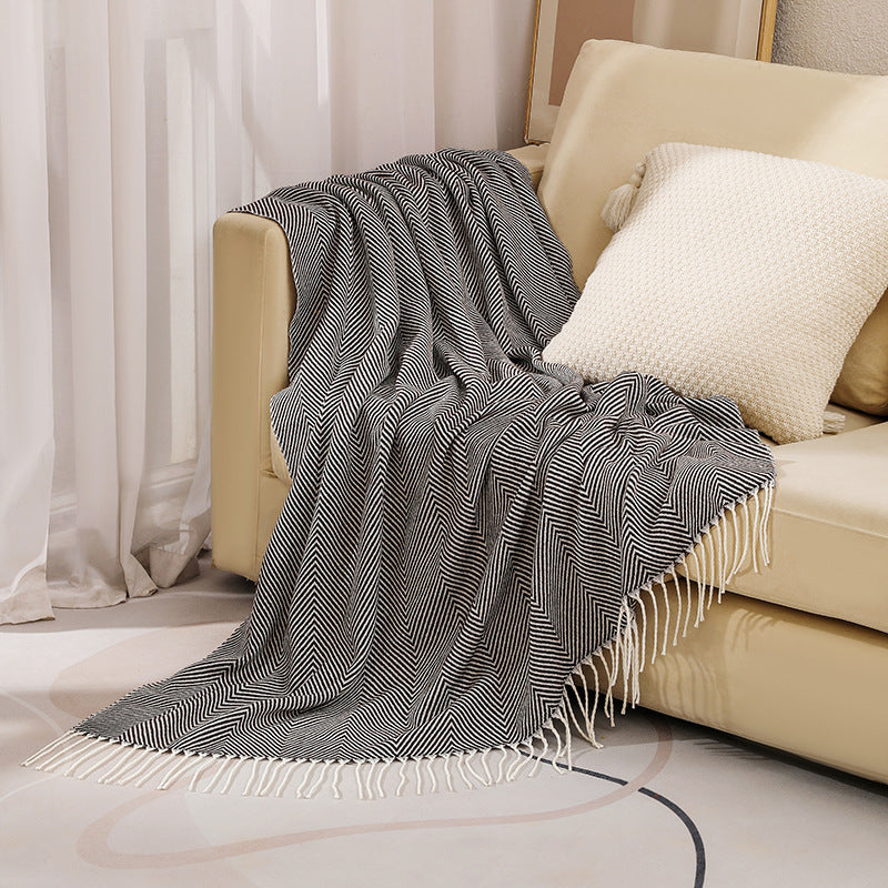 Luxury Herringbone Pattern Throw Blanket