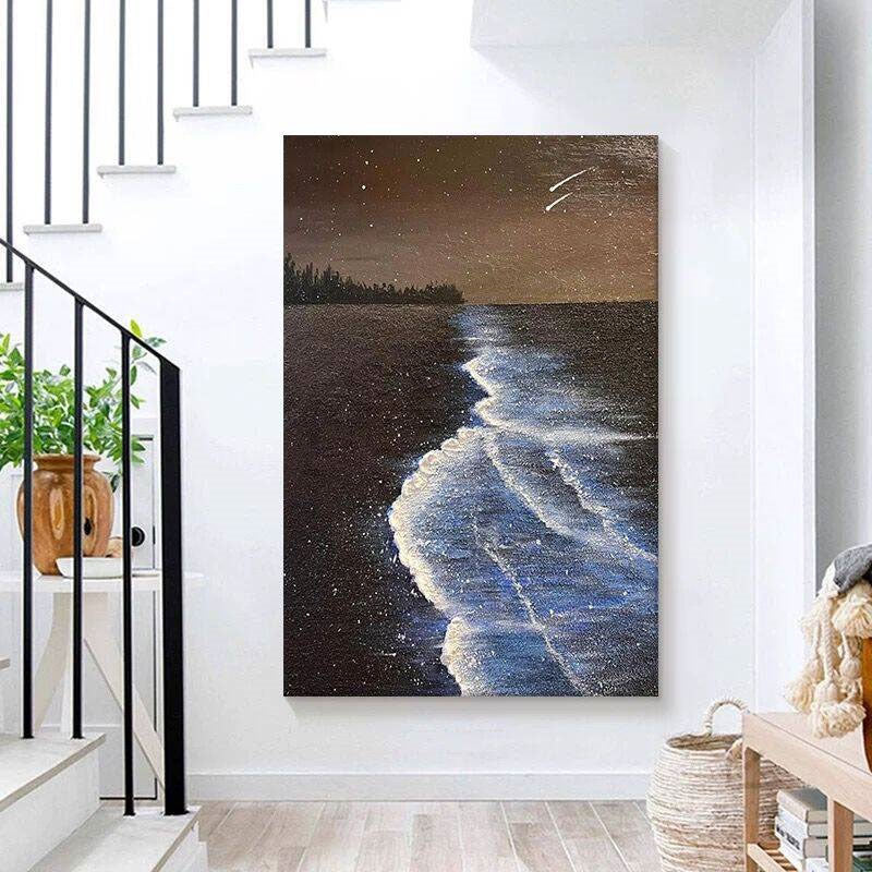 Ocean Waves Textured Canvas Art