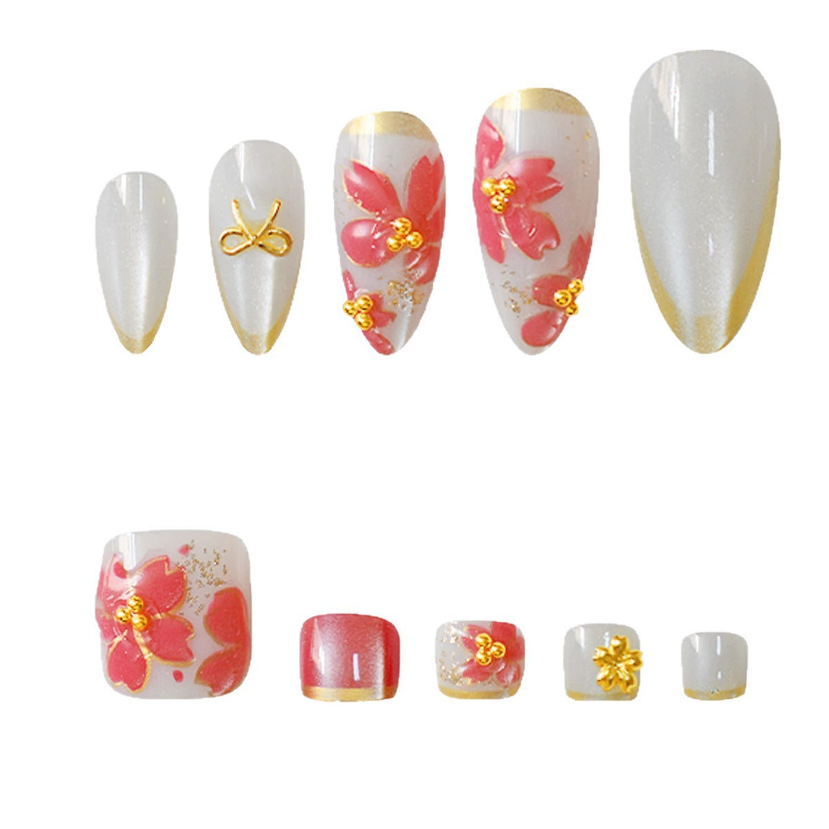 Floral Design Gel Nail Art Acalora