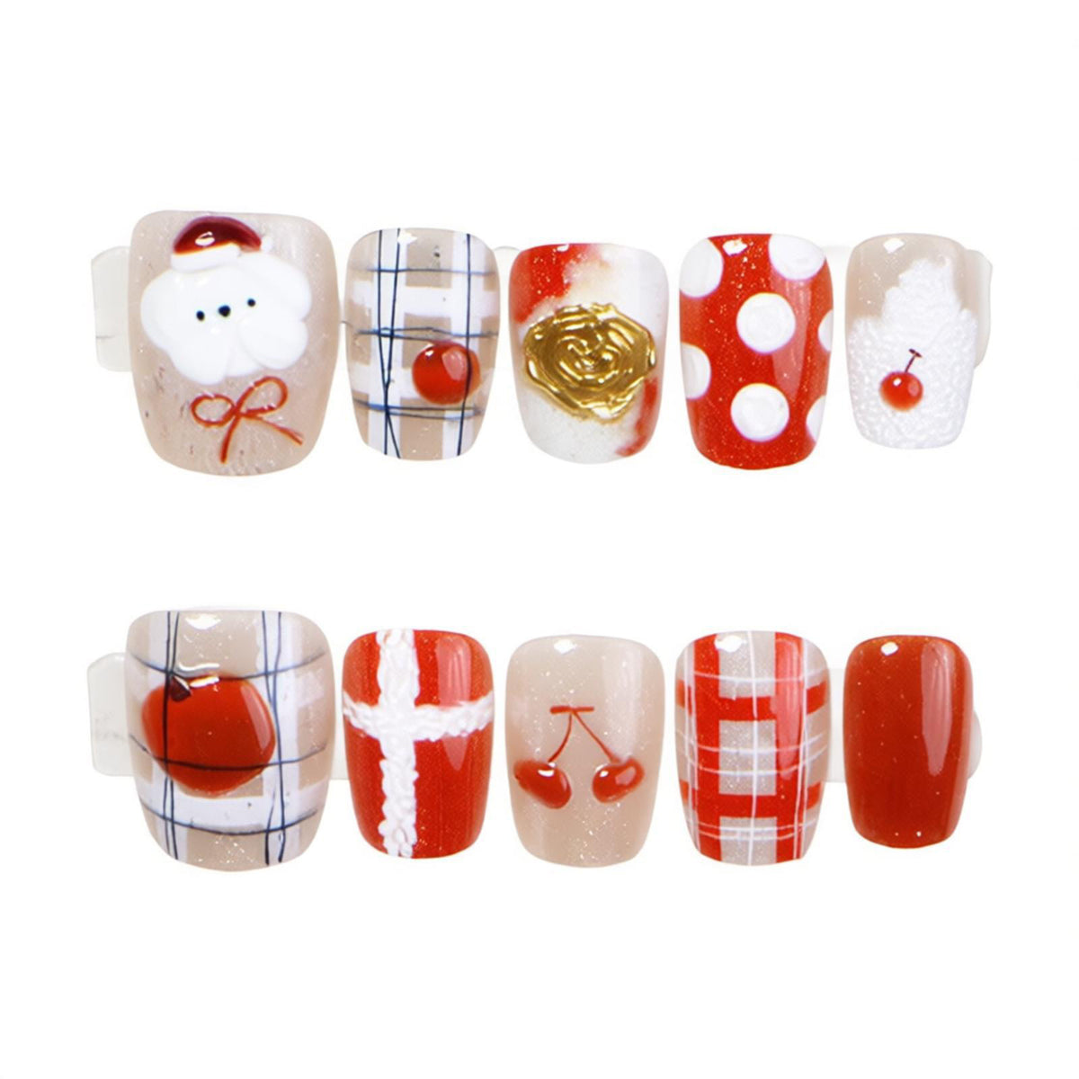 Festive-Themed Press-On Nail Art Set Acalora