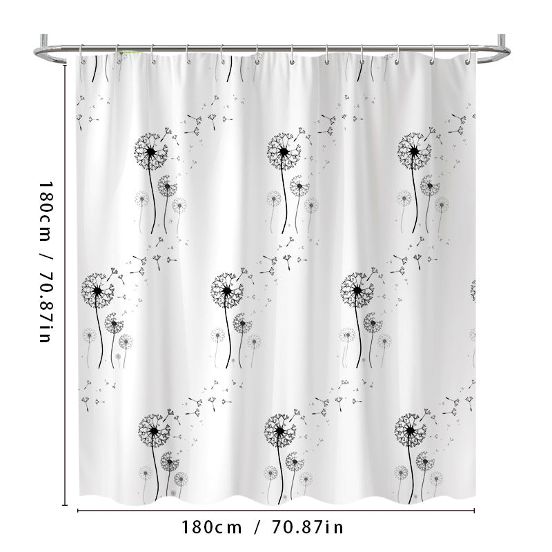Dandelion Print Shower Curtain