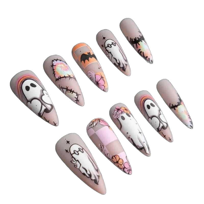 Artistic Halloween-Themed Nail Set Acalora
