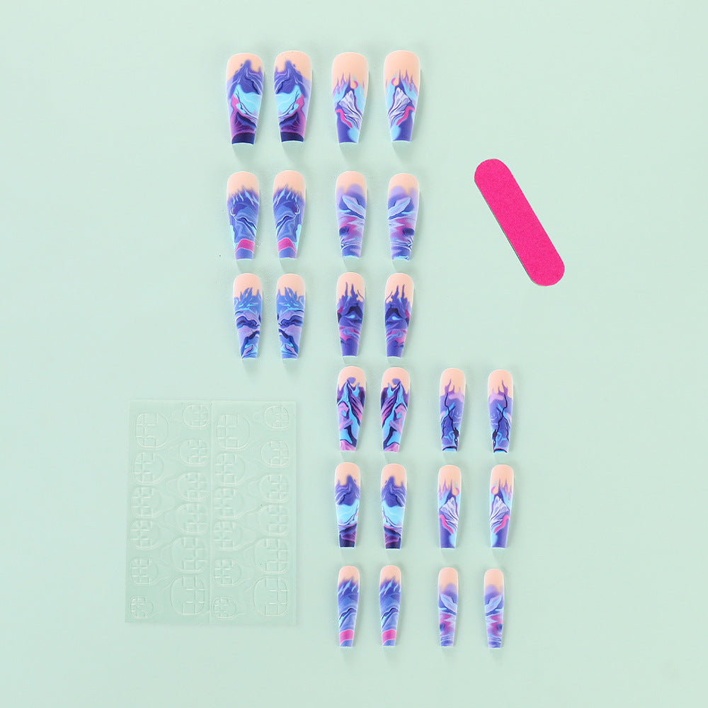 Artificial nails in modern marble design Acalora
