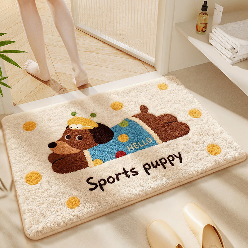 Cartoon Dog-themed Bath Rug