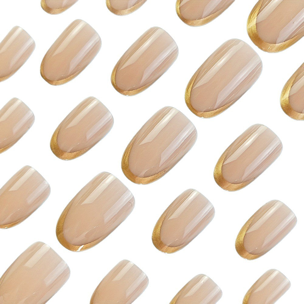 Elegant Glossy French Tip Nail Set Acalora