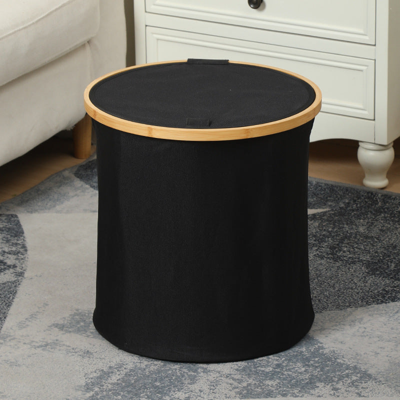 Practical laundry container with bamboo lid Acalora