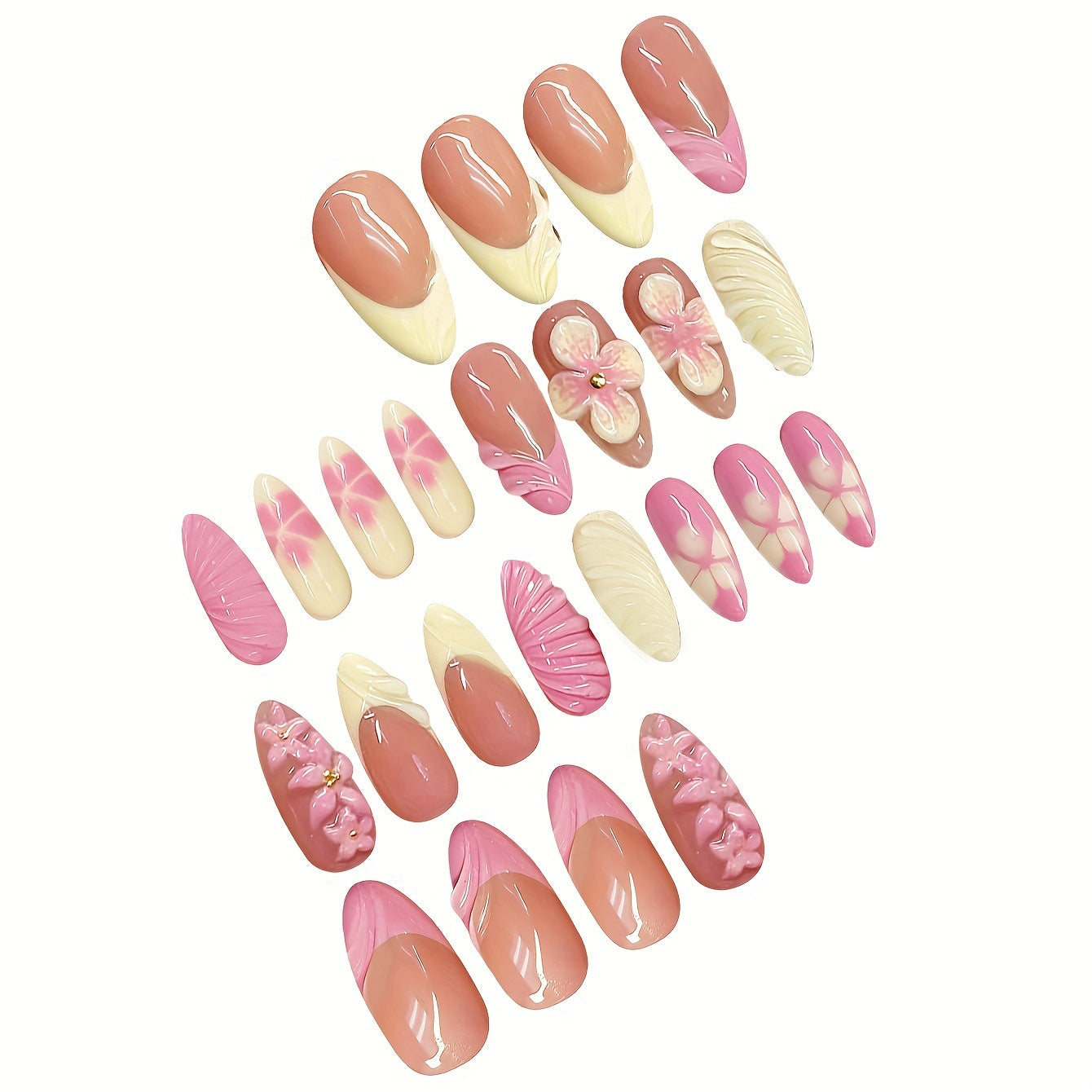 Artistic 3D Floral Nail Art Acalora