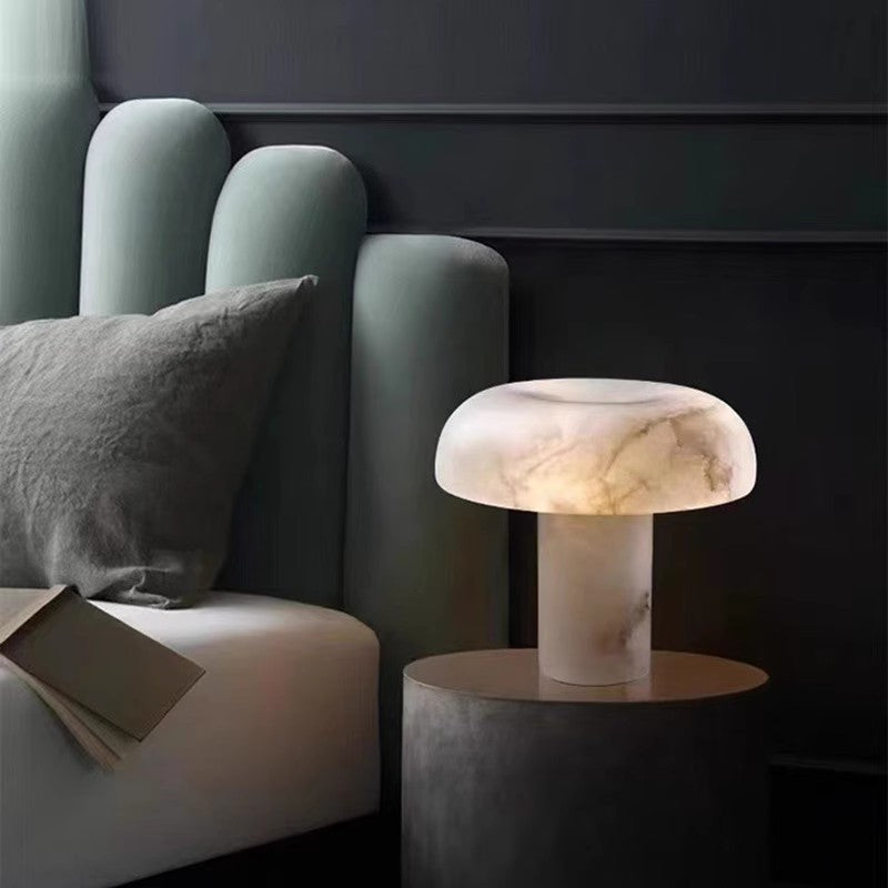 Contemporary Marble Table Lamp with Sculptural Design