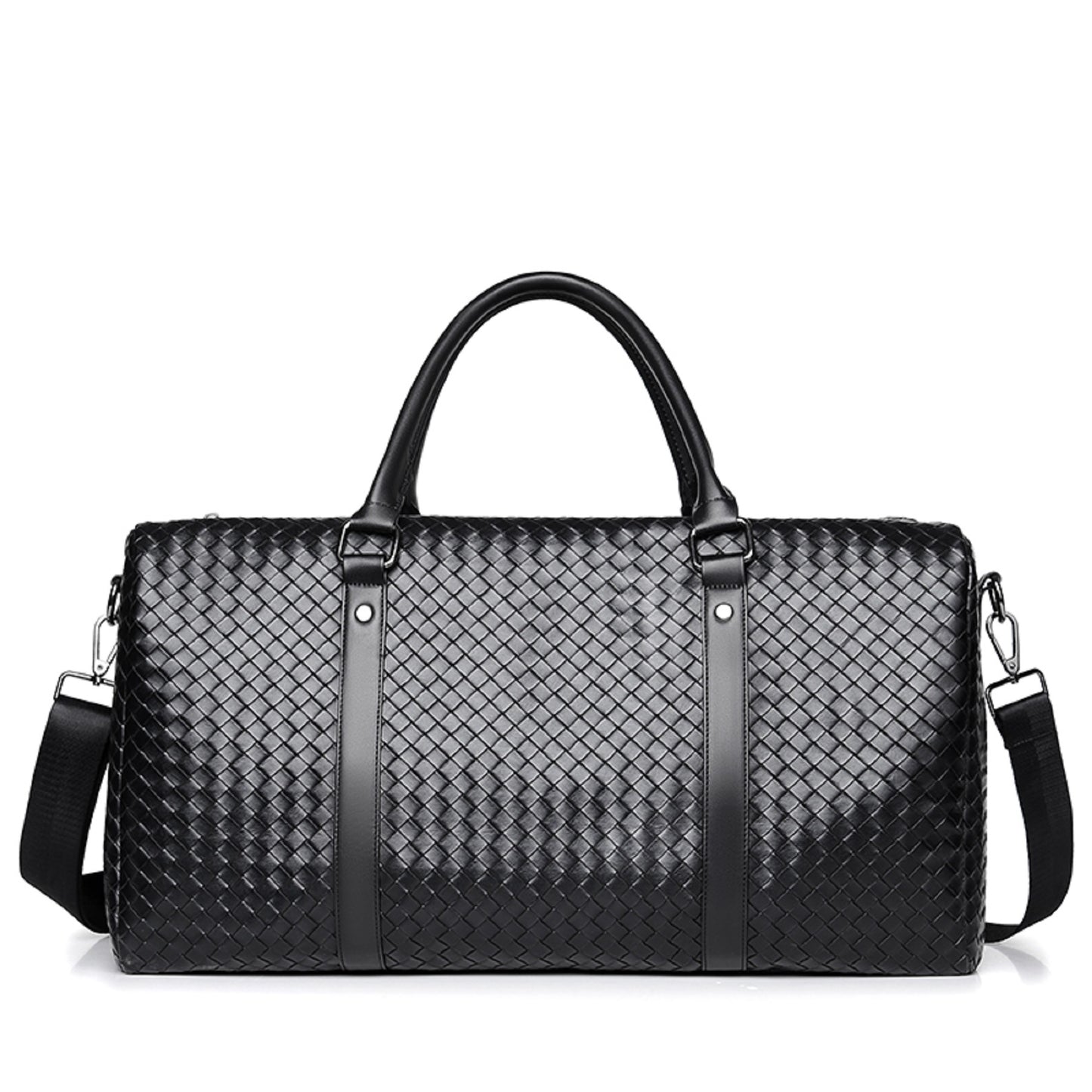 Premium Woven Leather Duffel Bag Acalora