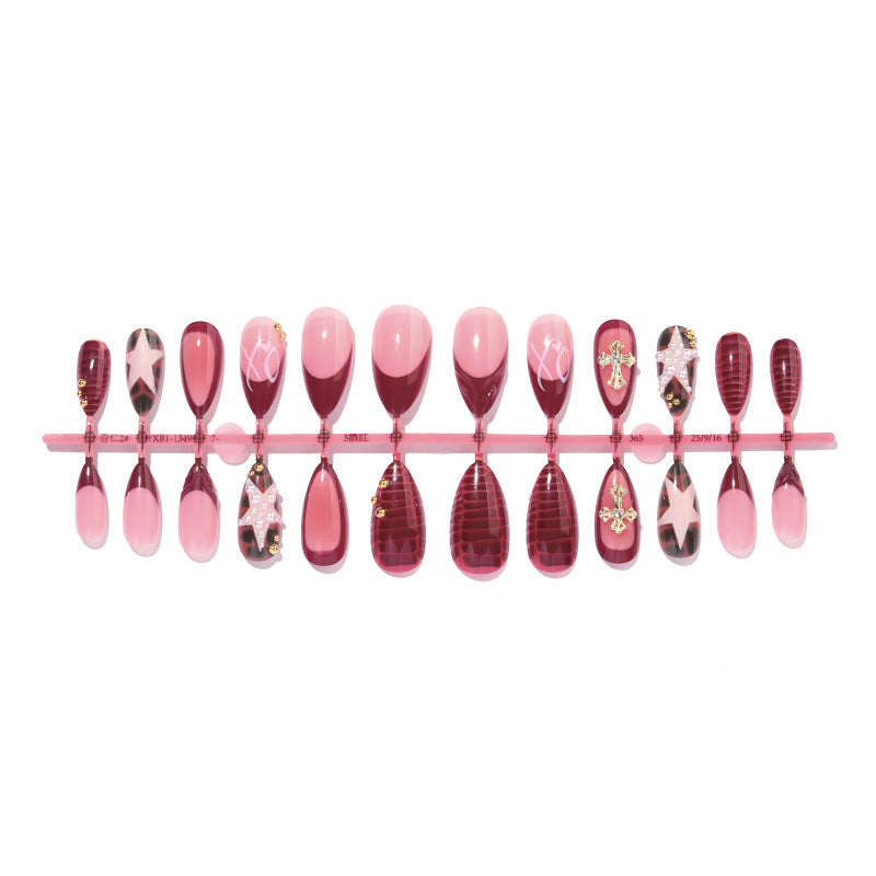 Premium Decorative Press-On Nail Set with Glamorous Accents Acalora