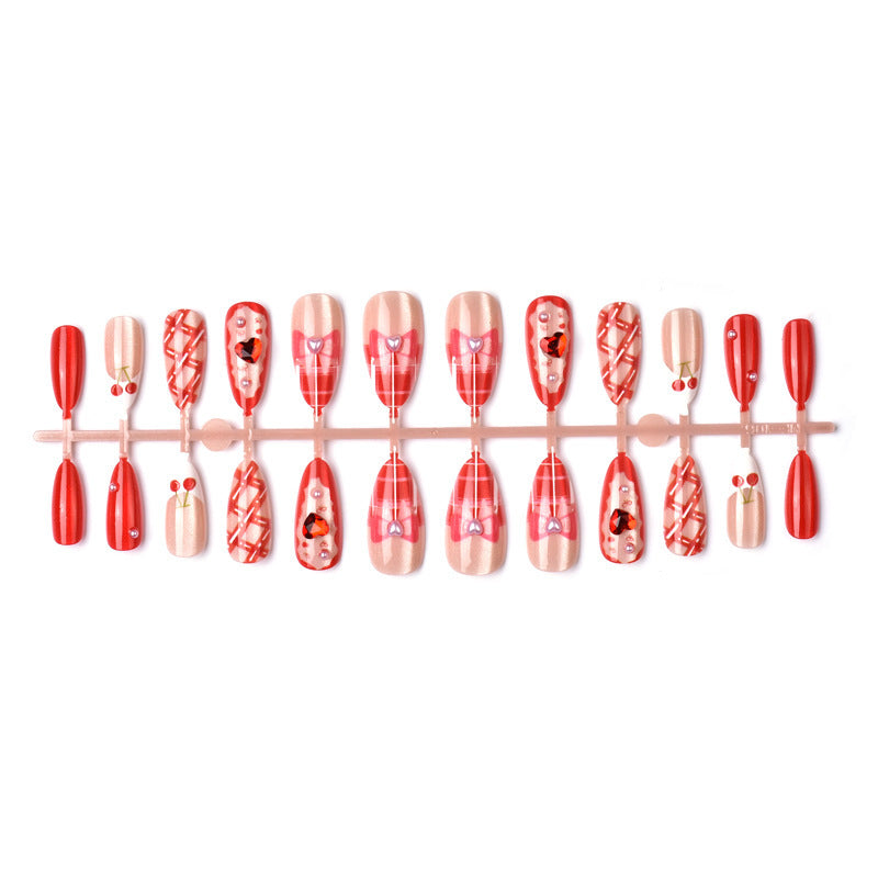 Creative nail art set with romantic heart designs and elegant decorations Acalora