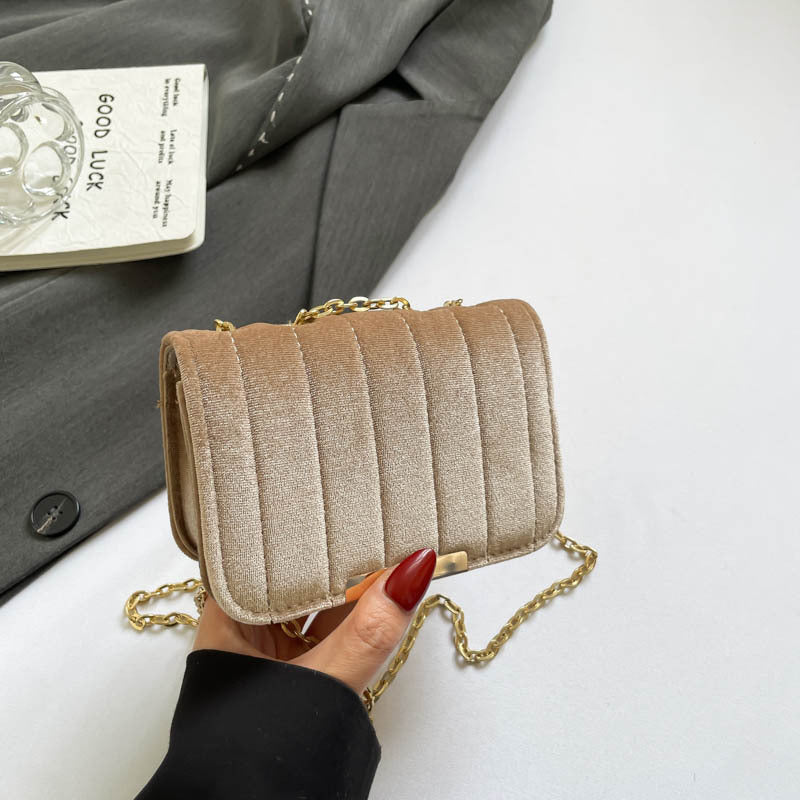 Elegant Quilted Velvet Crossbody Bag Acalora