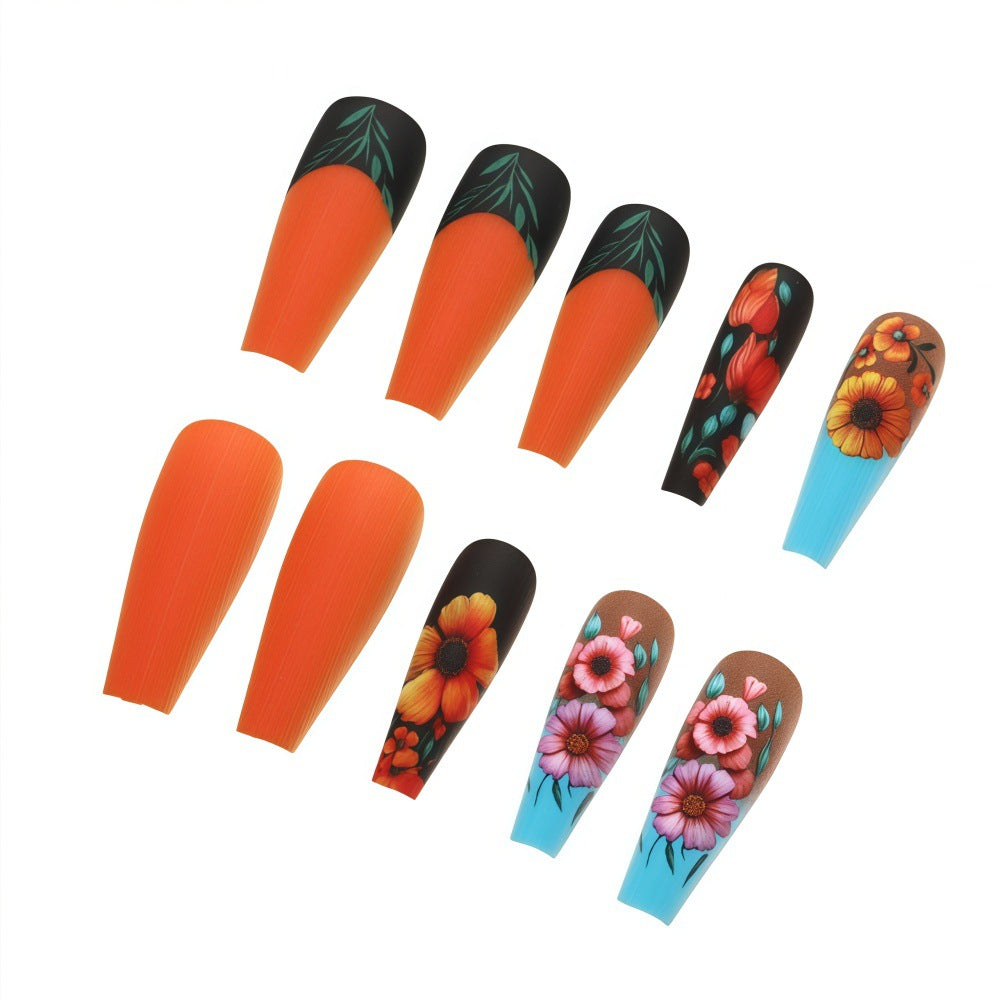 Art Nail Set with Floral Patterns Acalora