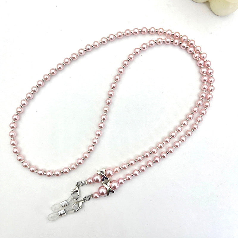 Elegant Pearl Beaded Eyewear Chain Acalora