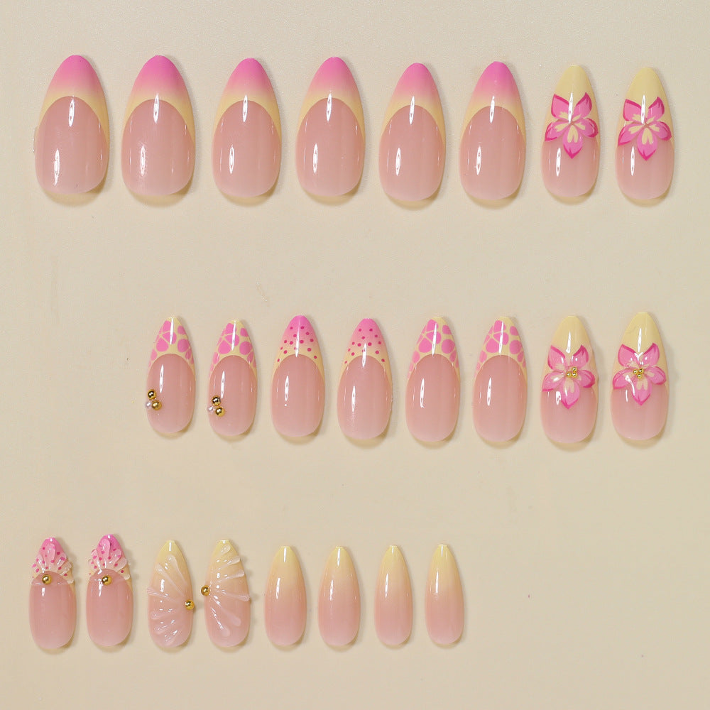 Floral Embellished Stiletto Nail Art Tips Acalora