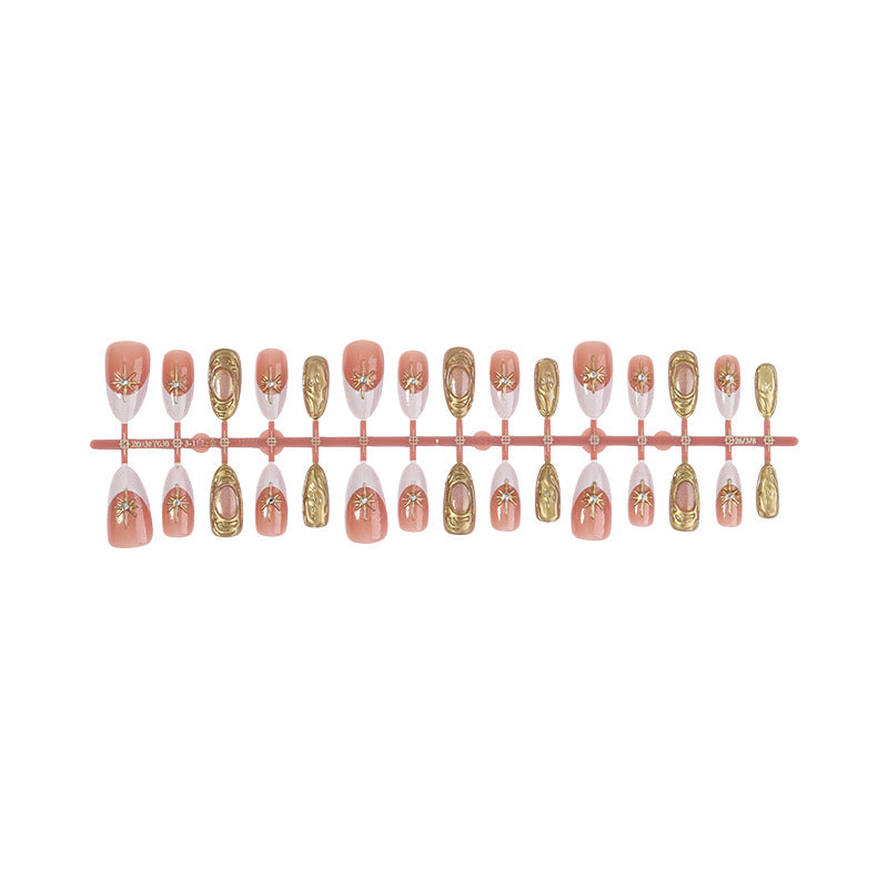Premium Decorative Press-On Nail Set with Elegant Floral Accents Acalora