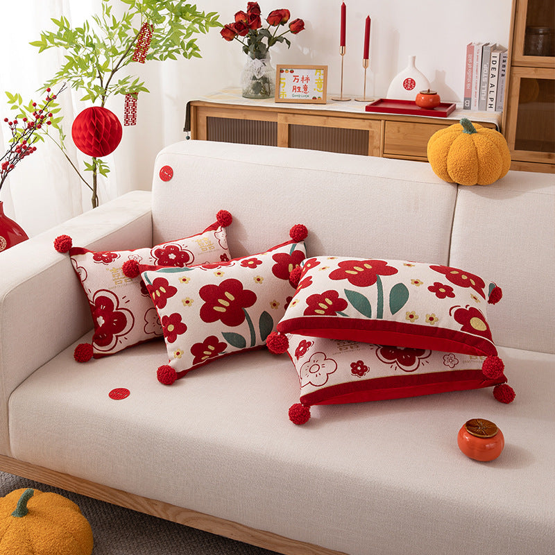 Decorative Floral Patterned Throw Pillow