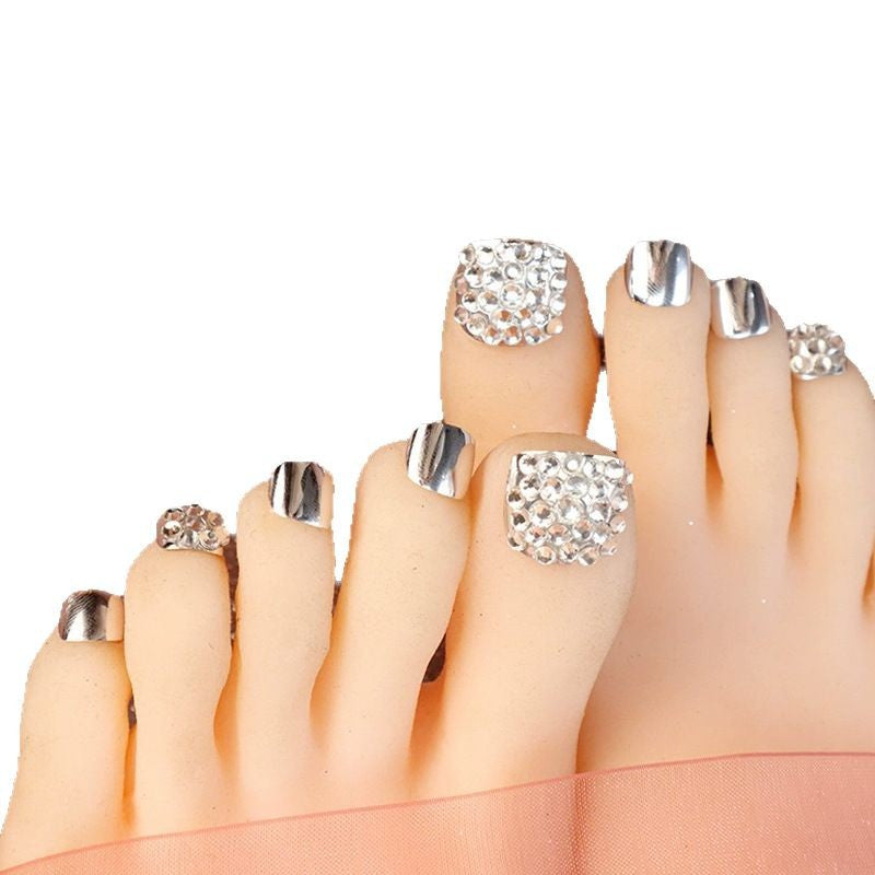 Premium Decorative Rhinestone Press-On Toe Nails Acalora