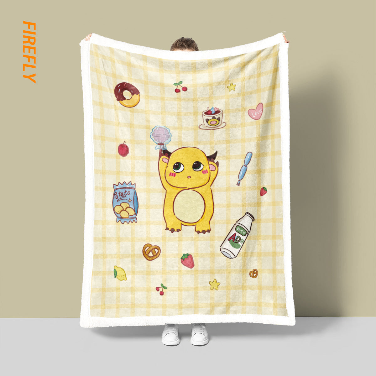 Unisex Soft Cartoon-Themed Fleece Blanket