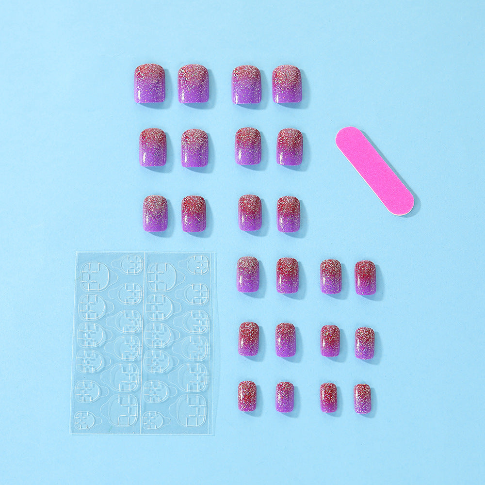 Glittering artificial nails with gradient Acalora