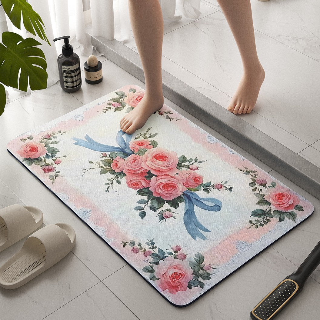 Vintage Floral Bath Mat