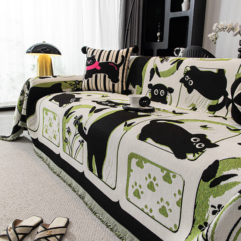Cozy Cat-Themed Sofa Throw Blanket