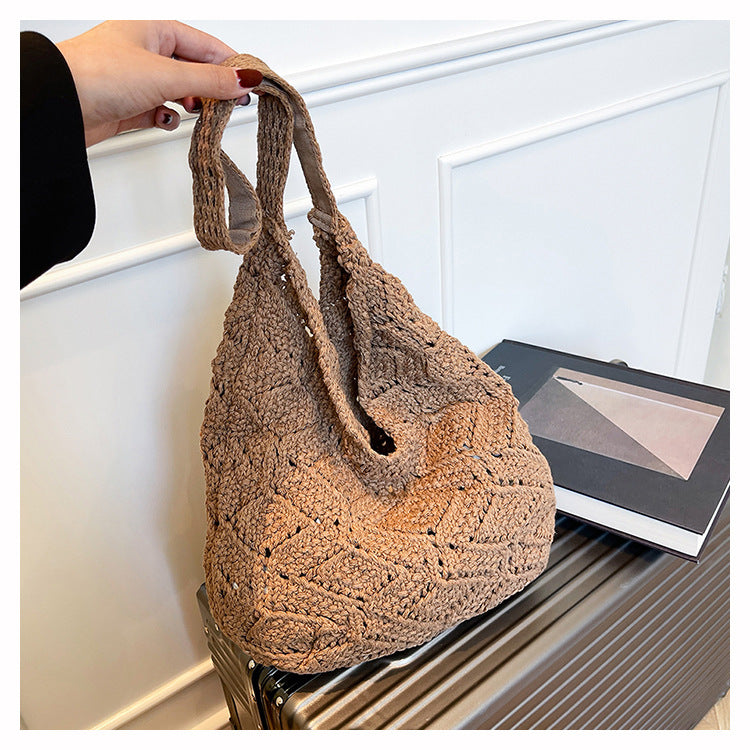 Floral Embellished Crochet Shoulder Bag Acalora