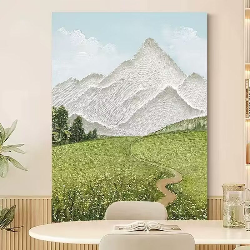 Framed Majestic Mountain Landscape Art