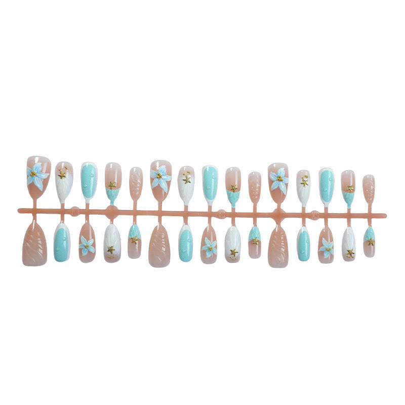 Floral-Embellished Press-On Nail Set Acalora