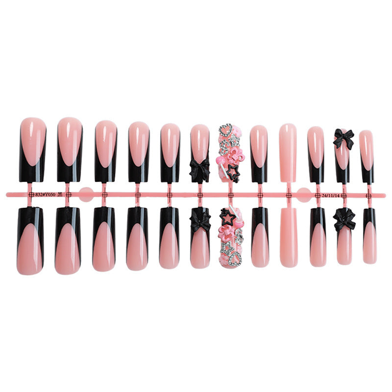 Decorative Press-On Nail Art Kit with Floral and Bow Accents Acalora