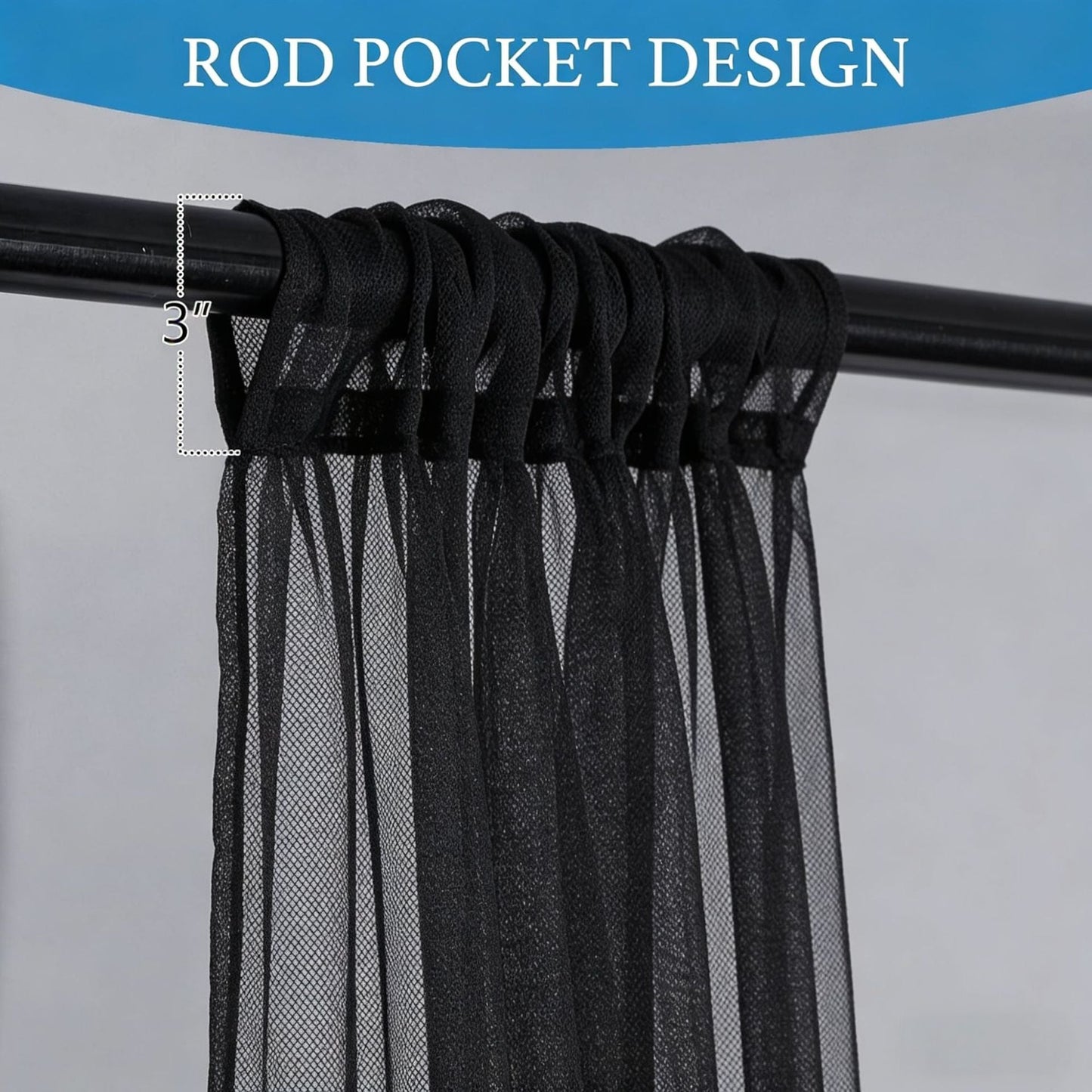 Elegant Sheer Curtain Panels with Rod Pocket Design