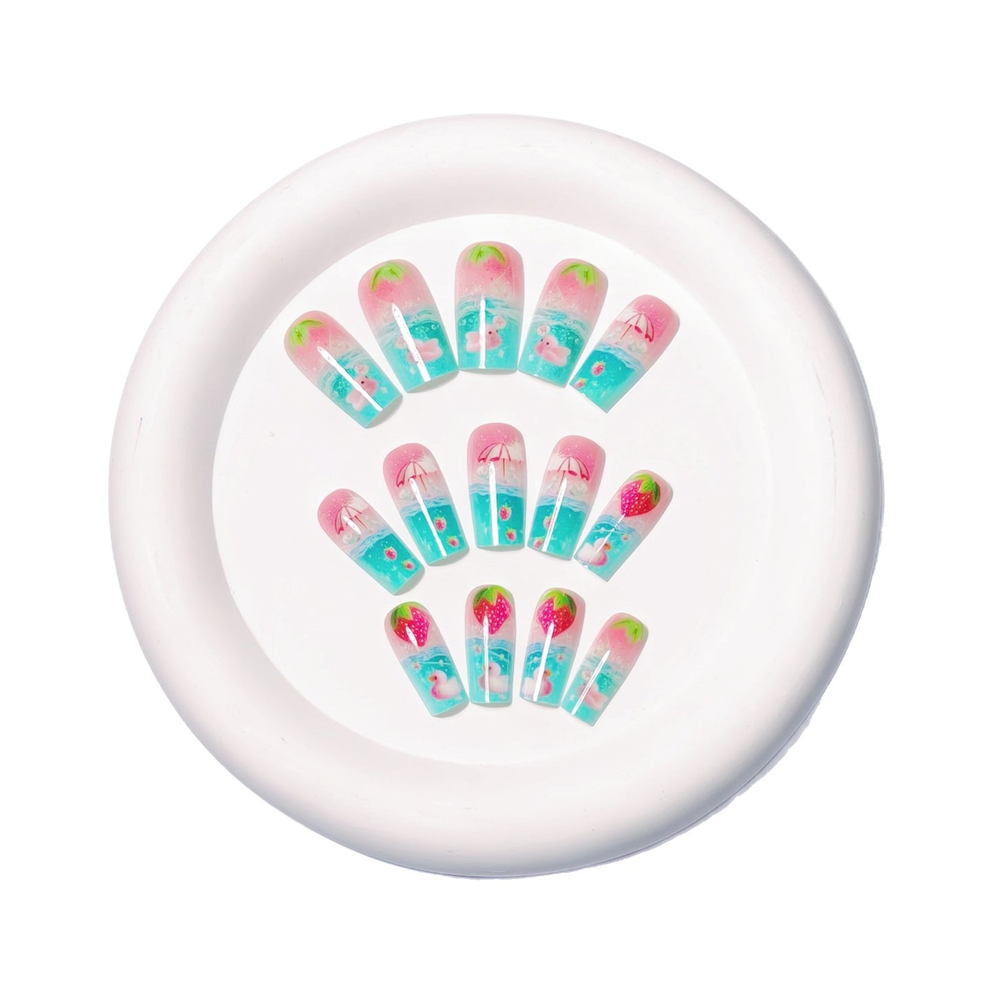Artistic Summer-Themed Nail Art Acalora