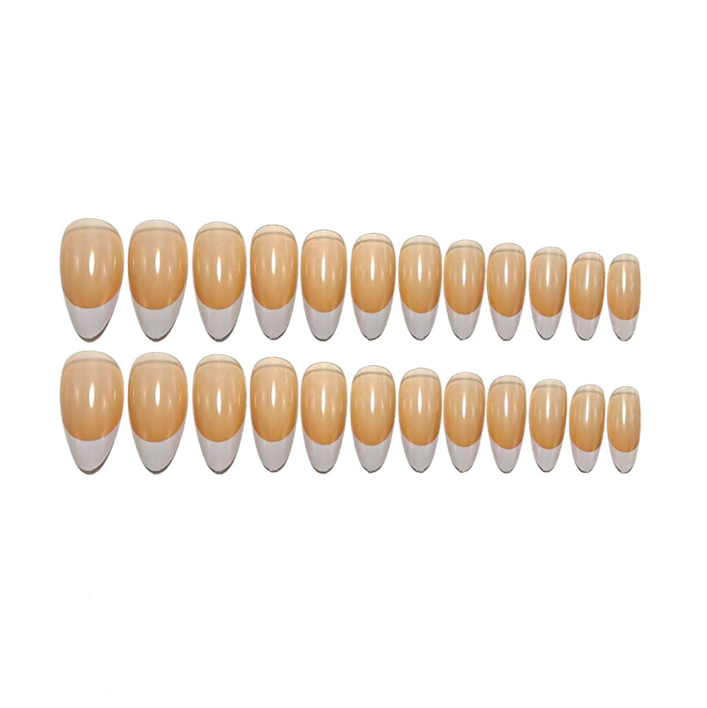 Artificial nails in elegant casual French tip design Acalora