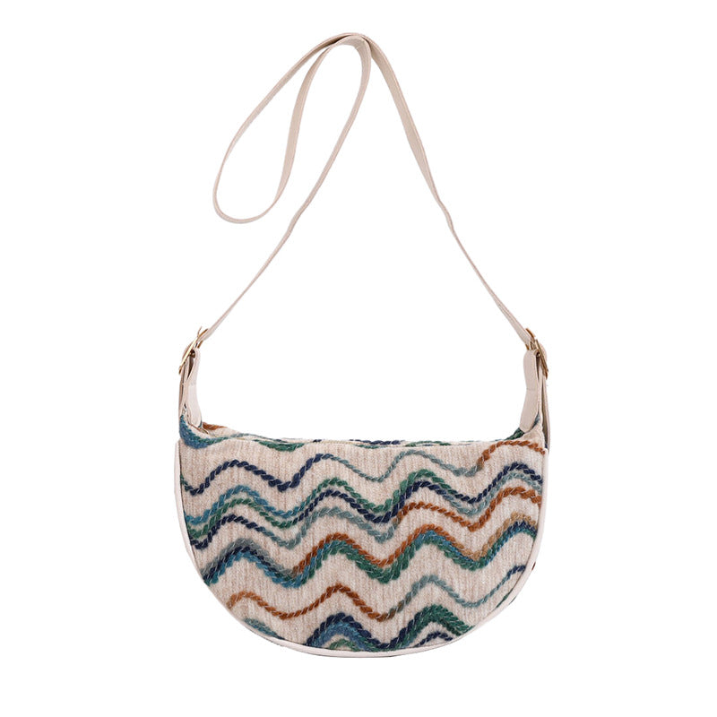 Vintage-Inspired Woven Crossbody Bag Acalora