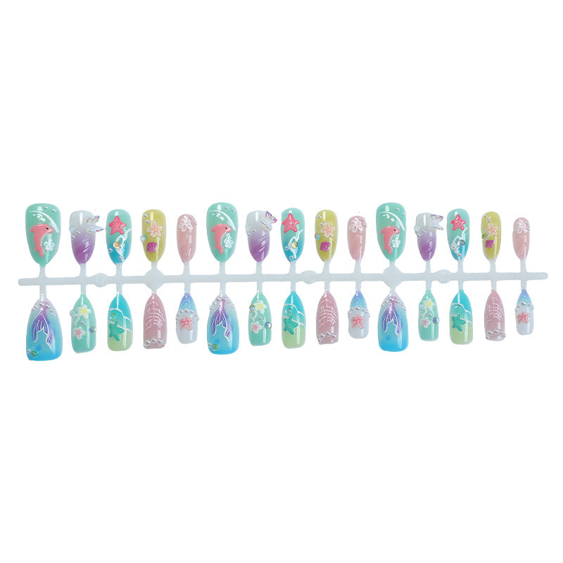 Artistic Underwater-Themed Press-On Nails Acalora