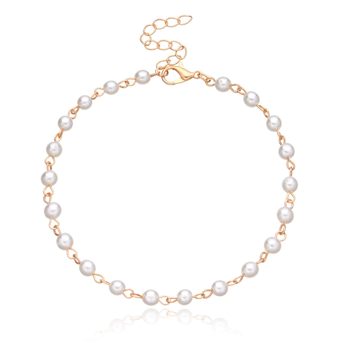 Elegant Beaded Chain Anklet Acalora