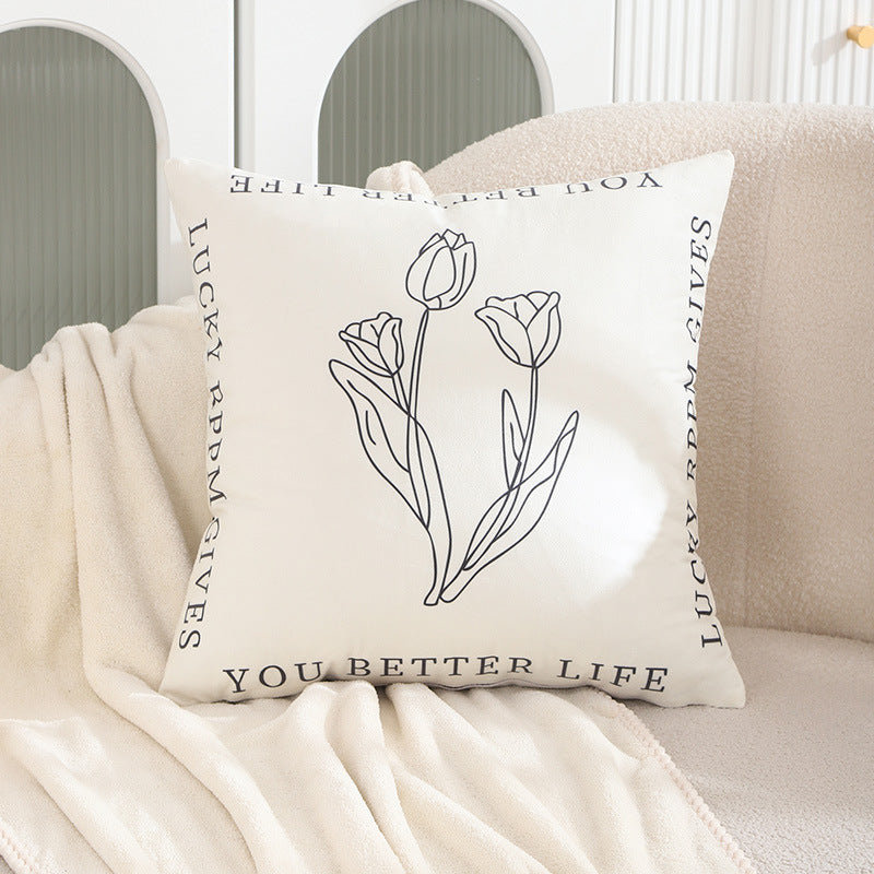 Decorative Floral Print Throw Pillow