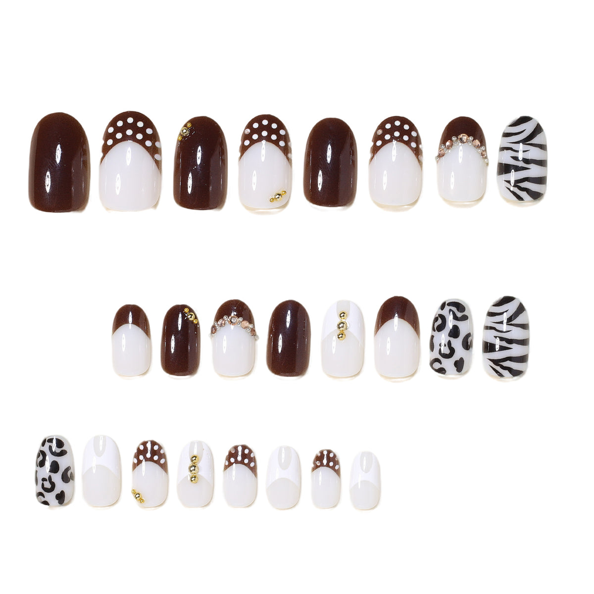 Artistic Nail Design Set with Gem Accents Acalora