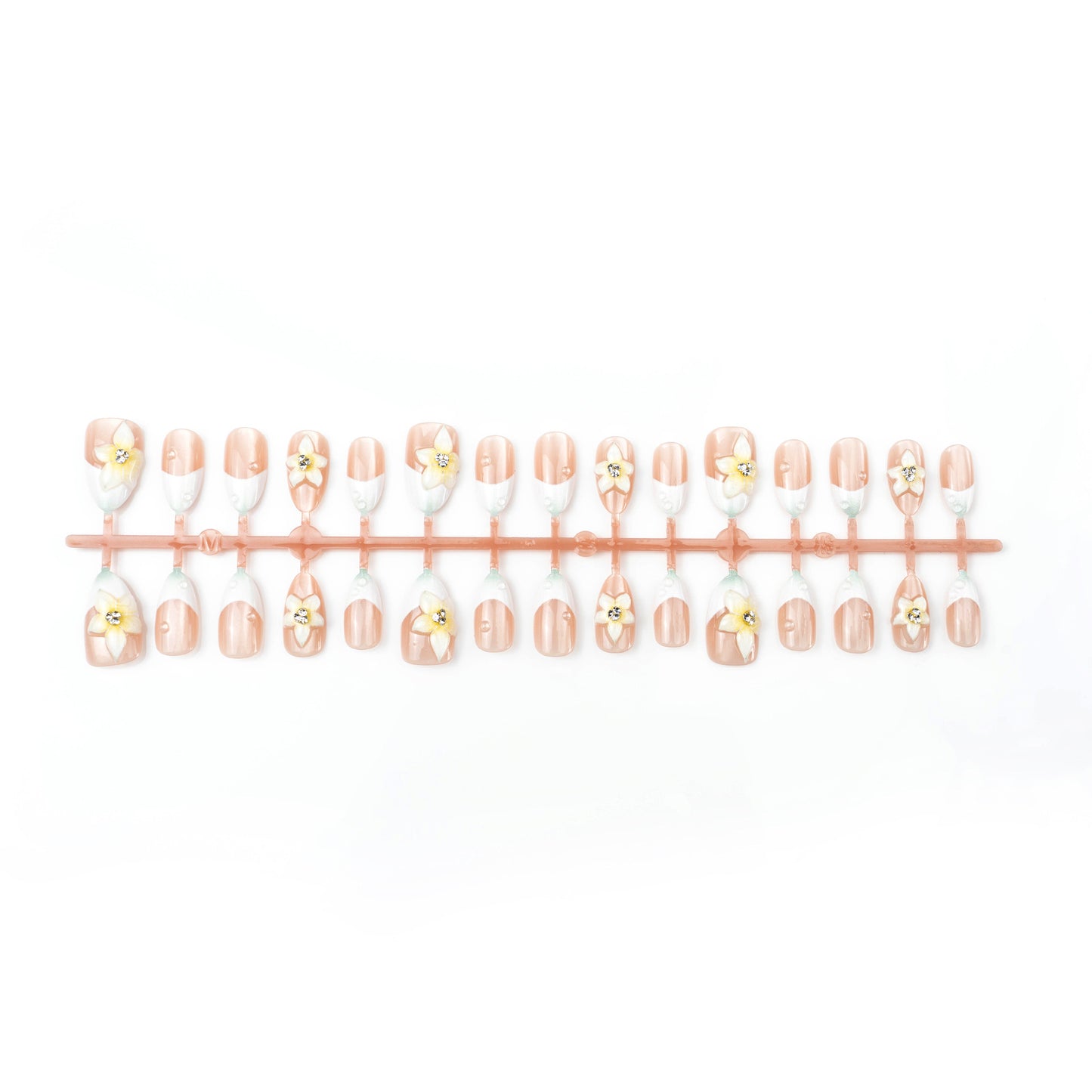Acrylic nail set with elegant floral design Acalora