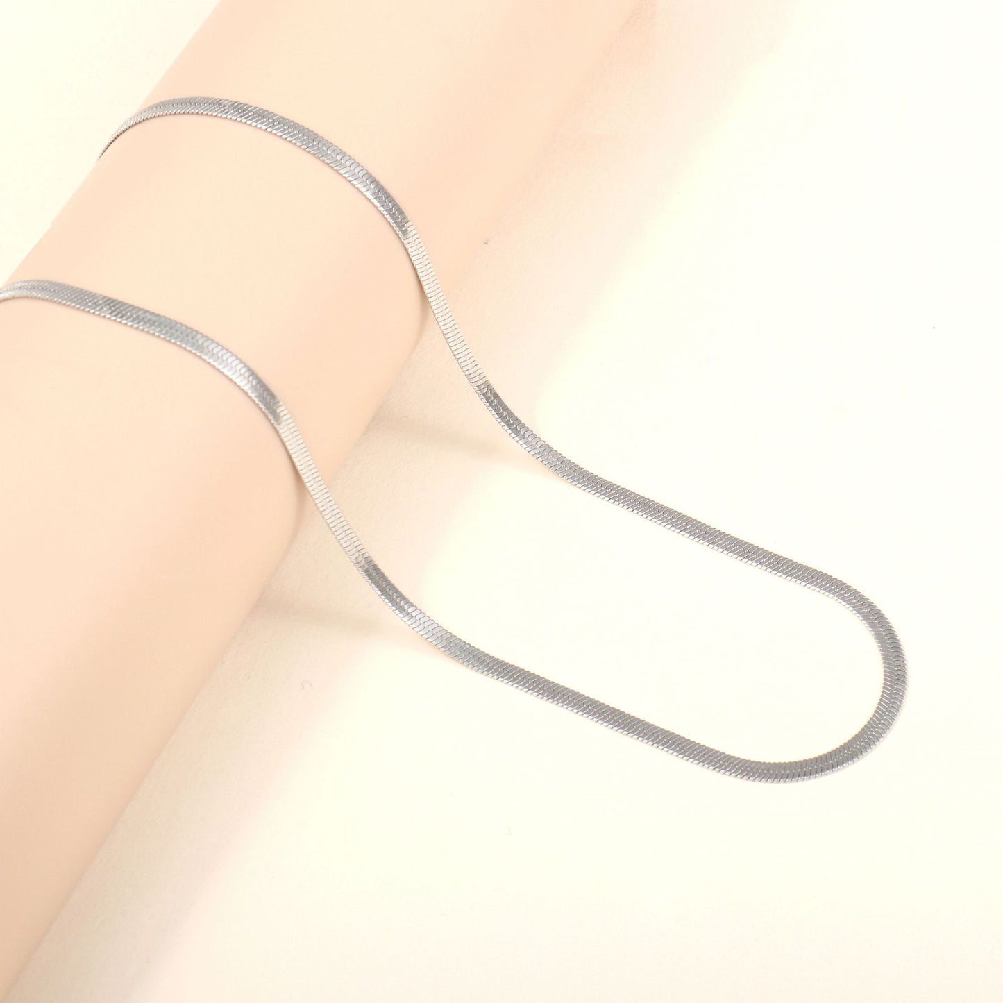 Sleek Slim Silver Chain Necklace Acalora